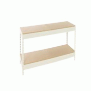 SimonRack Étagère Industrielle, 900x1200x450 2 Niveaux en bois, Étagère Charge Lourde, blanc/bois -Simonforte - blanc métal 8425437151798 SimonRack Étagère Industrielle, 900x1200x450 2 Niveaux en bois, Étagère Charge Lourde, blanc/bois -Simonforte - blanc métal 8425437151798
