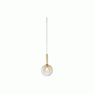 Suspension en verre borosilicate ambré transparent 1 x 40 W E27, design moderne avec câble ajustable, idéale pour l'éclairage intérieur - Perenz