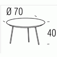 Tables basses "RUND" en bois massif - Ronde = Ø 70cm - hauteur 40cm