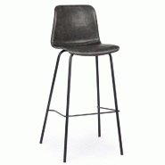 Tabouret de bar Kyra pu anthracite vintage 39 x 44 x 103,5 cm - par 2