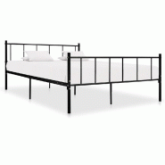 VidaXL Cadre de lit sans matelas noir métal 180x200 cm Modèle Nervioris - 284641
