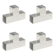 Vidaxl connecteurs de poteau 4 pcs forme en t métal galvanisé 91x91 mm 145472