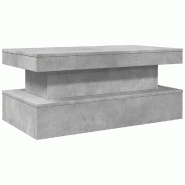 VidaXL Table basse avec lumières LED gris béton 90x50x40 cm Modèle Aero Panorama - 839850