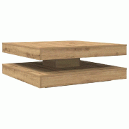 VidaXL Table basse rotative à 360 degrés chêne artisanal 90x90x34,5 cm Modèle Élégance Moderne - 8721158573421