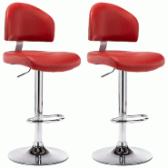 VidaXL Tabourets de bar lot de 2 rouge bordeaux similicuir Modèle Titan Ligne Élite - 249661
