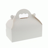 Boite patissière à poignées n°10 blanche 10x18x7cm - par 50