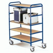 Chariot magasin à 5 plateaux bois amovibles Chariot magasin à 5 plateaux bois amovibles