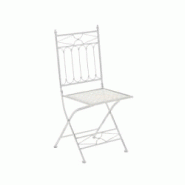CLP Chaise de Jardin pliable Asina Blanc antique - blanc métal 1519831 CLP Chaise de Jardin pliable Asina Blanc antique - blanc métal 1519831