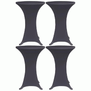 Décoshop26 - Housses de table extensible 4 pièces 60 cm Anthracite DEC022517 - 3001284069605