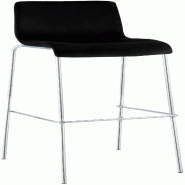 Décoshop26 - Tabouret de bar x1 dossier bas 4 pieds en métal chromé assise en velours noir 10_0005847 - noir métal 3000265254740