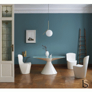 Grande table ronde laquée ED - Slide - Blanc