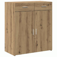 Helloshop26 - Armoire de rangement rectangulaire moderne avec tiroir et 2 portes 80 x 42 x 93 cm en bois d'ingénierie chêne 02_0055993 - Bois massif