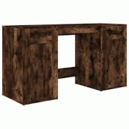 Helloshop26 - Bureau table poste de travail meuble d'ordinateur informatique étude avec armoire chêne fumé bois d'ingénierie brun 02_0023385 - 300 Helloshop26 - Bureau table poste de travail meuble d'ordinateur informatique étude avec armoire chêne fumé bois d'ingénierie brun 02_0023385 - 300