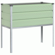 Helloshop26 - Jardinière surélevée moderne pour jardin 100 x 45 x 90 cm style industriel finition brillante en acier galvanisé vert 02_0059294 - v