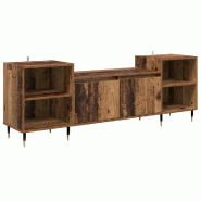 Helloshop26 - Meuble TV rectangulaire moderne rangement pratique 160 x 35 x 55 cm en bois d'ingénierie ancien 02_0052781 - Bois massif 3000237589474