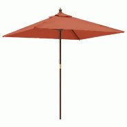 Helloshop26 - Parasol de jardin avec mât en bois 198 x 198 cm orange 02_0008363 - 3000446947768
