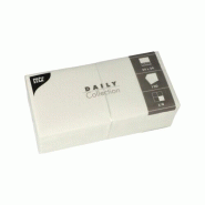 PAPSTAR 150 Serviettes "DAILY Collection" 1/4-pli 24 cm x 24 cm blanc - blanc papier 89600