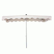 Parasol complet Paravoiture - toile écru 2,2x1,80m + armature + housse - Anti-moisissure et imperméable