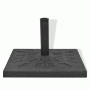 PIED SOCLE BASE CARRÉE DE PARASOL RÉSINE NOIR 19 KG 2202091