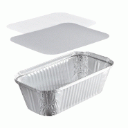 Plat Aluminium Pro NOVATRAY 1570ml (263x160mm) + Couvercle - ECO PACK - Format Rôtisseur XL Poulet - Lot de 2000 - KBXL1570RS