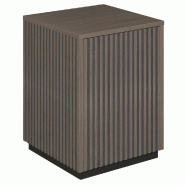 Podium 1 porte push-pull Vertigo T01 MDF noir et noyer foncé 45x45x60cm