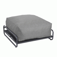 Pouf pour salon de jardin modulable avec structure gris - gris polyester 115361