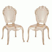 RATTATAN Lot de 2 chaises en polycarbonate, design baroque, résistantes et empilables pour cuisine, restaurants, hôtels – Maya/Champagne/47Lx56Px9 RATTATAN Lot de 2 chaises en polycarbonate, design baroque, résistantes et empilables pour cuisine, restaurants, hôtels – Maya/Champagne/47Lx56Px9
