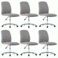 VidaXL Chaises à manger lot de 6 gris clair tissu Modèle Yvanna - 3056540