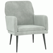 VidaXL Fauteuil Gris clair 62x79x79 cm Velours Modèle Vega Executive Advance - 351404