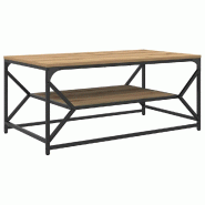VidaXL Table basse Chêne artisanal 90 x 50 x 40 cm Modèle Élégia - 868236