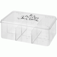 WellHome - Boîte à thé PS transparente avec 6 compartiments 21,5x14,5x8,8cm - transparent WH16290 WellHome - Boîte à thé PS transparente avec 6 compartiments 21,5x14,5x8,8cm - transparent WH16290