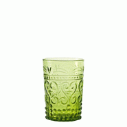 Zafferano Lot de 6 Verres Tumbler Collection Provenzale en Verre Soufflé à la Main, Couleur Vert Pomme, Design Rustique et Élégant, Résistants -