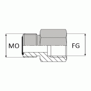 Adaptateur droit mâle ORFS x femelle gaz cylindrique - MORFS9/16 - FG1/4 - OMFG000404