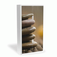 Armoire à rideaux avec décor Zen - EasyOffice. - Zen, Haute_0
