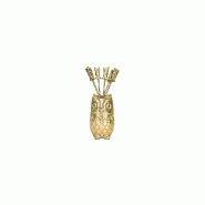 Aulica Piques apéritif chouette dorés - lot de 6 - doré 129302