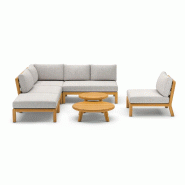 BEST Matera - Ensemble de salon acacia - Gris clair - 586438