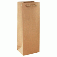 Clairefontaine Lot de 6 Sac cadeau Nature, format 12,5x9x35,5 cm, en kraft brut 210 g/m², poignées torsadées - 5033601514305