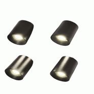 Fabas Luce Spot De Plafond Modo À 4 Lumières En Aluminium Moulé Sous Pression, Couleur Noire, Culot Gu10, Design Moderne Et Élégant Pour L'Éclai