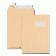 GPV Boîte de 250 pochettes Everyday kraft brun 229x324/C4, 90 g/m², avec fenêtre 100x50 à 20/52, adhésives avec bande - 3250650042746