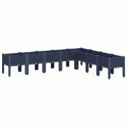 Helloshop26 - Jardinière surélevée design élégant terrasse jardin 200 x 160 x 42 cm en PP bleu gris 02_0047459 - gris 3000234789129
