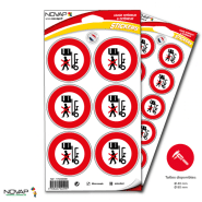 Planches de 10 panneaux adhésifs ronds diamètre 40 mm interdictions - PADRPN-NV01/IPCH_0