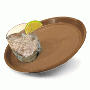 Plateau de service anti-dérapant Ø35,5cm polypropylène marron