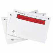 Pochette d'expédition adhésive "documents ci-inclus" 120x228mm - Boîte de 250