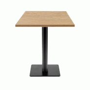 RestooTab - Table Milan T 60x60cm décor chêne alba - marron fonte TB-MIT-6060M-CH.ALB