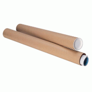 Tube d'expédition en carton Ø8x76cm - avec bouchons plastique