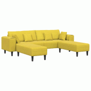 VidaXL Canapé avec coussin 3 pcs Jaune Velours Modèle Vega ProDesk Pure - Matériau naturel 3335178