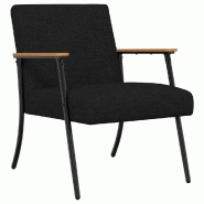 VidaXL fauteuil Noir 59 x 75 x 78 cm tissu Modèle Vega Office Modern - 42017664
