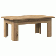 VidaXL Table basse chêne artisanal 100x60x42 cm bois d'ingénierie Modèle Ambre Royale - 855959