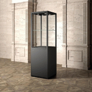 Vitrine Museum métal Colonne Coffre 60x60xH200cm - livrée pré-montée - noir