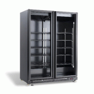 CombiSteel Réfrigérateur 2 portes en verre noir nap-850 - noir 7455.1918